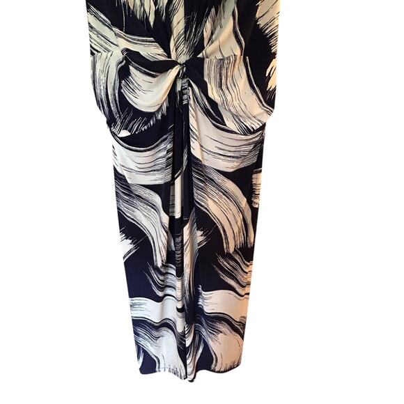 ELIZA J Women’s Blue White Jersey Knot Front Sleeveless Maxi Dress Plus Size 22 - Picture 4 of 10